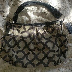 Coach optic C handbag. Black gray